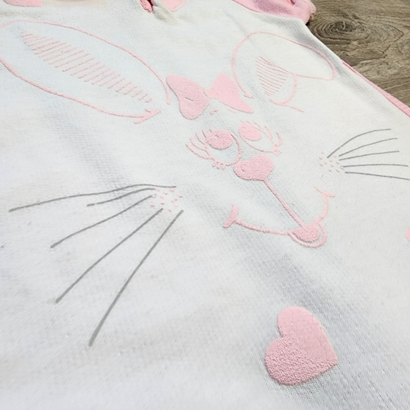 VINTAGE BUSTER BROWN Pink Bunny & Hearts Onesie - Picture 3 of 11